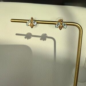 Swarovski Eternal Flower Bee Gold-Tone Plated Stud Earrings